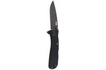 Image of SOG Specialty Knives &amp; Tools Twitch II Folding Knife, 2.65in, AUS-8 Blade, Drop Point, Black, Anodized Aluminum 6061-T6 Handle, Black, SOG-TWI12-CP