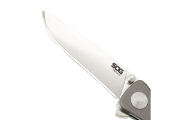 Image of SOG Specialty Knives &amp; Tools Twitch II Folding Knife, 2.65in, AUS-8 Blade, Drop Point, Grey, Anodized Aluminum 6061-T6 Handle, Tan, SOG-TWI8-CP