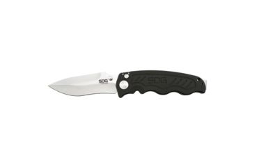 Image of SOG Specialty Knives &amp; Tools Zoom Mini Knive, 3.15in AUS-8 Stainless Steel Blade, Aluminum Black Handle, Aluminum, ZM1001