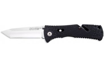 Image of SOG Trident Mini Knife w/ SE Fold 3.15in. Steel Tanto Blade and GRN Handle, Satin Finish, Black TF26-CP
