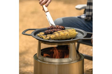 Image of Solo Stove Yukon Cast Iron Grill Cooking Bundle 2, Stainless Steel, Cast Iron Black, Medium, SSYUK-27-COOKING-BUNDLE