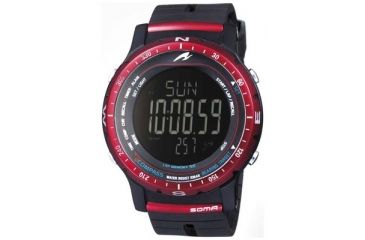Image of Soma Dyk52-0003 Outdoor Compass Watch, Black Face, Black Rubber Band SOMDYK52-0003