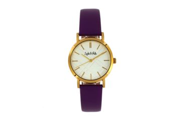 Image of Sophie And Freda Budapest Leather-Band Watch, Purple, One Size, SAFSF5003