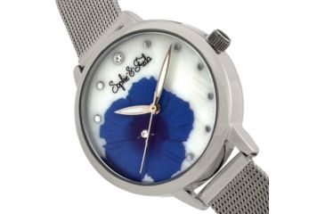 Image of Sophie And Freda Raleigh Mother-Of-Pearl Bracelet Watch w/Swarovski Crystals, Blue, One Size, SAFSF5702