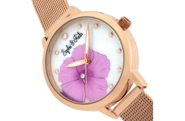 Image of Sophie And Freda Raleigh Mother-Of-Pearl Bracelet Watch w/Swarovski Crystals, Pink, One Size, SAFSF5705