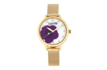 Image of Sophie And Freda Raleigh Mother-Of-Pearl Bracelet Watches w/Swarovski Crystals - Women's, Purple, One Size, SAFSF5704