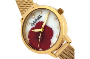 Image of Sophie And Freda Raleigh Mother-Of-Pearl Bracelet Watch w/Swarovski Crystals, Red, One Size, SAFSF5703
