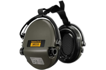 Image of Sordin Supreme PRO-X Neckband Headset, Gel, Green Cups, 500417
