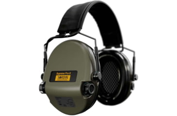 Image of Sordin Supreme PRO-X Slim Headset, Leather Headband, Green Cups, 520473