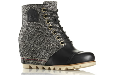 Image of Sorel 1964 Premium Wedge Casual Boot - Women's-Black/Grey-Medium-11