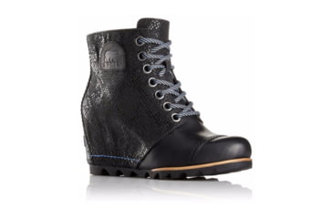 Image of Sorel 1964 Premium Wedge Casual Boot - Women's-Black-Medium-9.5