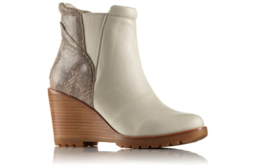 Image of Sorel After Hours Chelsea Leather and Suede Casual Boot, Womens, Sea Salt/Fawn, 12 US, 1787951125-12