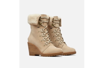 Image of Sorel After Hours Lace Shearling Boot - Womens, Oatmeal, 5, 1808431241-5