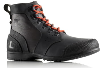 Image of Sorel Ankeny Mid Hiker Ripstop Casual Boot - Men's-Shark/Bonfire-Medium-11.5