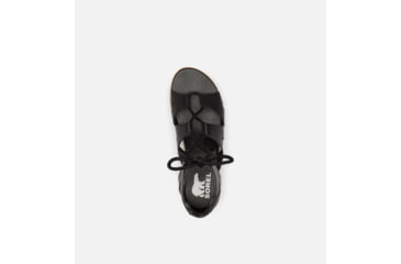 Image of Sorel Cameron Flatform Lace Wedge Sandals Leather - Womens, Black/Gum 2, 9 US, 1981631-010-9