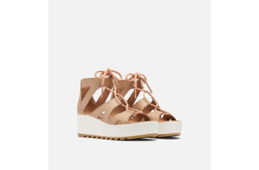 Image of Sorel Cameron Flatform Lace Wedge Sandals Leather - Womens, Honest Beige/Gum 17, 9.5 US, 1999101-246-9.5
