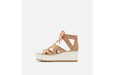 Image of Sorel Cameron Flatform Lace Wedge Sandals Leather - Womens, Honest Beige/Gum 17, 9.5 US, 1999101-246-9.5