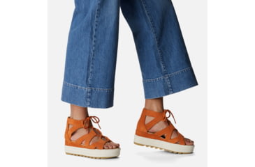 Image of Sorel Cameron Flatform Lace Wedge Sandals Suede - Womens, Desert Sun/Gum 17, 8.5 US, 1999091-806-8.5