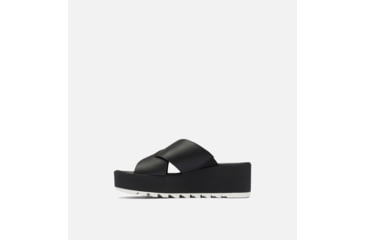 Image of Sorel Cameron Flatform Mule Wedge Sandals Leather- Womens, Black/Sea Salt, 9 US, 1997951-010-9