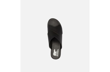 Image of Sorel Cameron Flatform Mule Wedge Sandals Leather- Womens, Black/Sea Salt, 9 US, 1997951-010-9