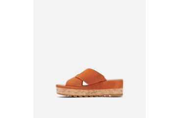 Image of Sorel Cameron Flatform Mule Wedge Sandals Suede - Womens, Desert Sun/Gum 17, 7 US, 1999171-806-7