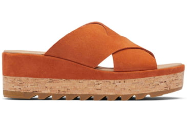 Image of Sorel Cameron Flatform Mule Wedge Sandals Suede - Womens, Desert Sun/Gum 17, 7 US, 1999171-806-7