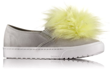 Image of Sorel Campsneak Slip On Fur Casual Boot, Womens, Dove/Spring Yellow, 6 US, 1788141081-6