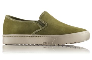 Image of Sorel Campsneak Slip On Suede Casual Boot, Womens, Olive Drab, 7.5 US, 1787721389-7.5