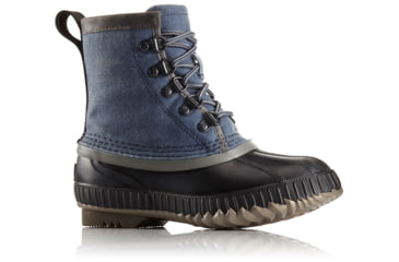 Image of Sorel Cheyanne Short Casual Boot, Youth, Collegiate Navy/Quarry, 3 US, 1796061464-3