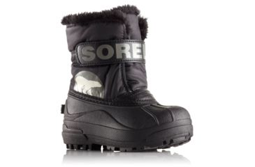 Image of Sorel Childrens Snow Commander Winter Boot, Black, Charcoal, 12.5, 1638111010-12.5