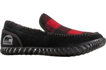 Image of Sorel Dude Moc Felt Slipper - Men's-Black/Red Dahlia-Medium-8.5