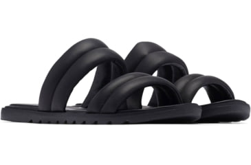 Image of Sorel Ella II Puff Slide Sandals - Womens, Black/Sea Salt, 9 US, 2030551-010-9