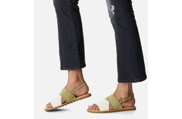 Image of Sorel Ella II Slingback Sandals - Womens, Olive Shade/Chalk, 7 US, 1999341-358-7