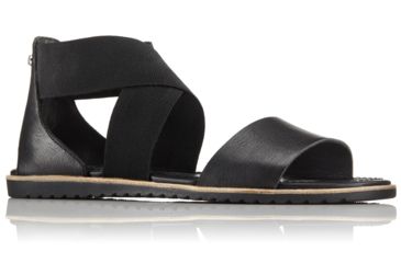 Image of Sorel Ella Leather Sandal, Womens, Black, 8.5 US, 1787541010-8.5