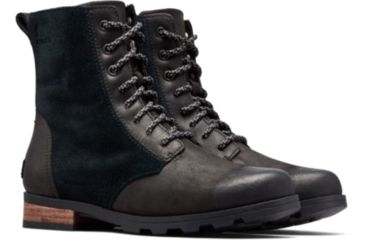Image of Sorel Emelie Short Lace Boots - Womens, Black, 10, 1869831010-10