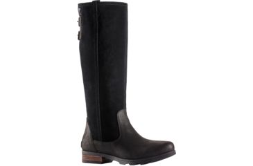 Image of Sorel Emelie Tall Casual Boot - Women's-Black/Dark Fog-Medium-9.5