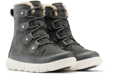 Image of Sorel Explorer II Joan Faux Fur Waterproof Winter Boot - Womens, Grill, Fawn, 8.5, 1951631028-8.5