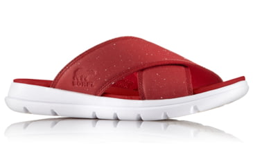 Image of Sorel Explorer Slide Sandal, Womens, Bright Red/White, 8.5 US, 1776361691-8.5