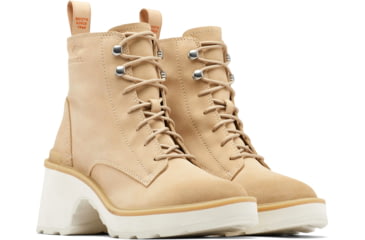 Image of Sorel Hi-Line Heel Lace Boot - Women's, Ceramic, Chalk, 8, 2009141-209-8