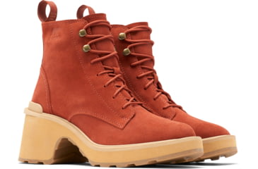 Image of Sorel Hi-Line Heel Lace Boot - Women's, Warp Red, Tawny Buff, 9.5, 2009141-849-9.5