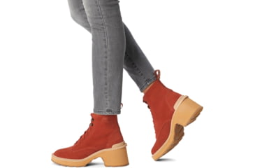 Image of Sorel Hi-Line Heel Lace Boot - Women's, Warp Red, Tawny Buff, 9.5, 2009141-849-9.5