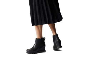 Image of Sorel Joan Of Arctic Wedge III Chelsea Bootie - Women's, Black, Sea Salt, 11, 1951131010-11