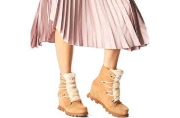 Image of Sorel Joan Of Arctic Wedge III Lace Cozy Bootie - Women's, Tawny Buff, Gum 2, 9.5, 1951151-253-9.5
