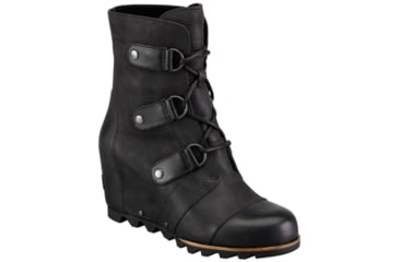 Image of Sorel Joan Of Arctic Wedge Mid Casual Boot - Women's-Black/Grill-Medium-6.5 US