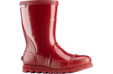 Image of Sorel Joan Rain Short Gloss Rubber Boot - Women's-Red Dahlia/Candy Apple-Medium-6