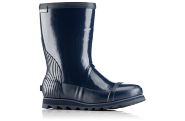 Image of Sorel Joan Rain Short Gloss Rubber Boot, Womens, Collegiate Navy/Atmosphere, 12 US, 1757541464-12
