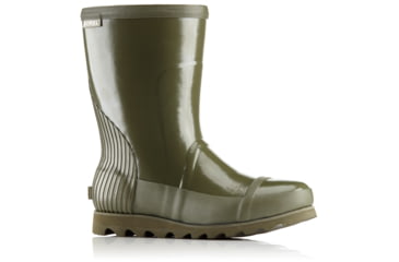 Image of Sorel Joan Rain Short Gloss Rubber Boot, Womens, Nori/Zest, 5 US, 1757541383-5