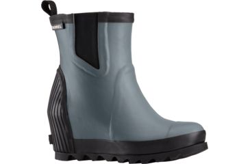 Image of Sorel Joan Rain Wedge Chelsea Felt Rubber Boot - Women's-Graphite/Black-Medium-11