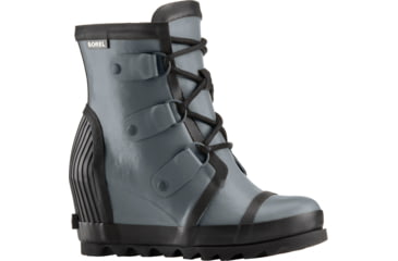 Image of Sorel Joan Rain Wedge Felt Rubber Boot - Women's-Graphite/Black-Medium-11
