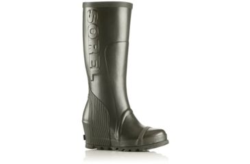 Image of Sorel Joan Rain Wedge Tall Rubber Boot - Women's-Nori/Black-Medium-9.5